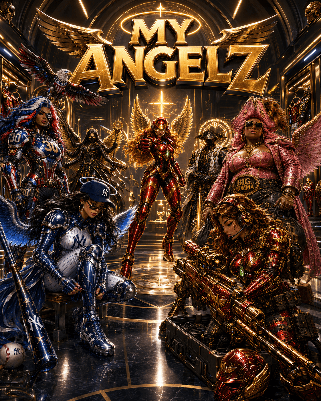 My Angelz cinematic team poster featuring the Angel Botz champions